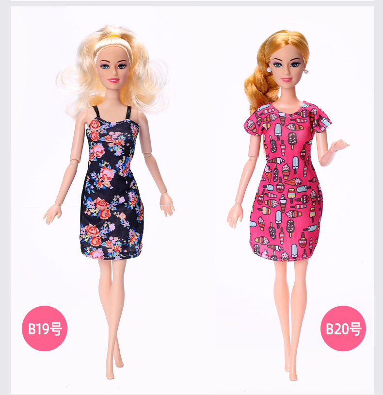 30cm Barbie Doll Clothes Dress Casual Fashion Dress Accessories Clothing Girl Toy Cross-Border Supply
