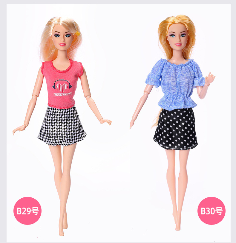 30cm Barbie Doll Clothes Dress Casual Fashion Dress Accessories Clothing Girl Toy Cross-Border Supply