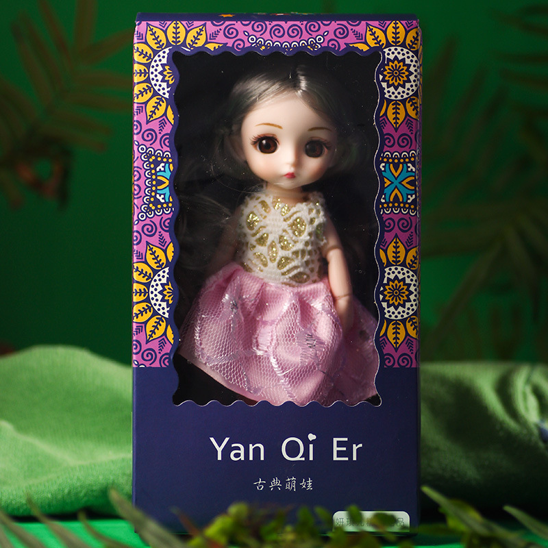 Toys for Little Girls Gift Box Ob11 Mini Dress Princess Joint BJD Doll 16cm Simulation Barbie Doll