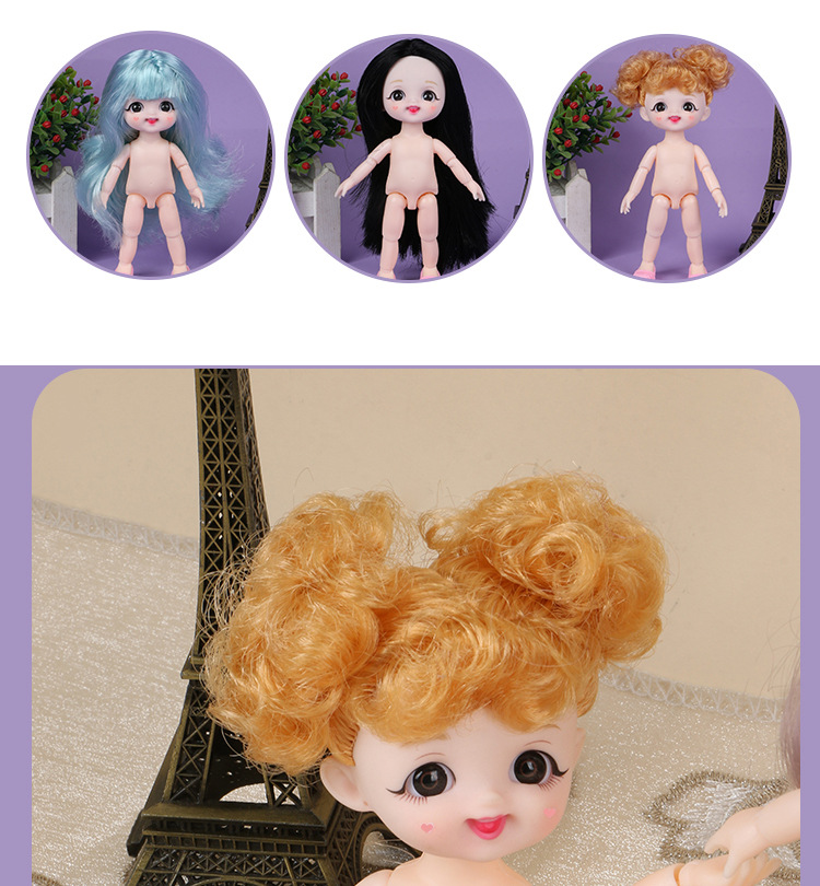 17cm Smiling Doll Princess Girl Toy Naked Doll Naked Baby Lele Barbie Doll Cute Smiley Doll