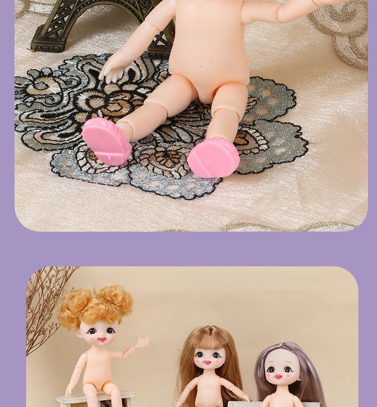 17cm Smiling Doll Princess Girl Toy Naked Doll Naked Baby Lele Barbie Doll Cute Smiley Doll