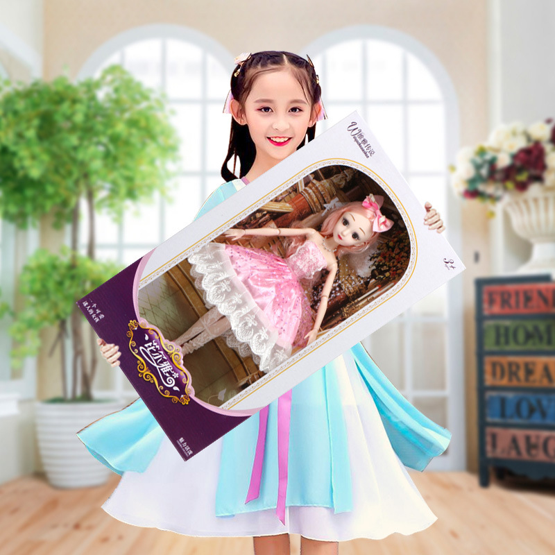 Oversized Plaid Barbie Doll Gift Set Girl Princess Simulation Children&#039;s Toys Single Large Doll