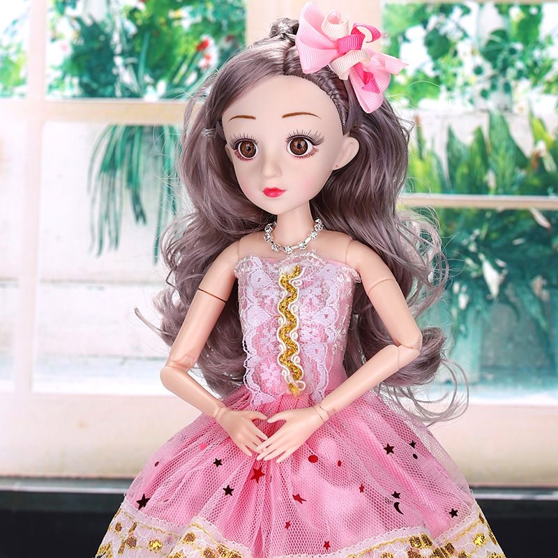 Oversized Plaid Barbie Doll Gift Set Girl Princess Simulation Children&#039;s Toys Single Large Doll