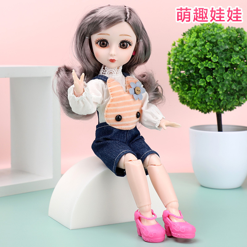 30 cm 6 minute Barbie doll Princess suit change joint BJD doll dress little girl gift