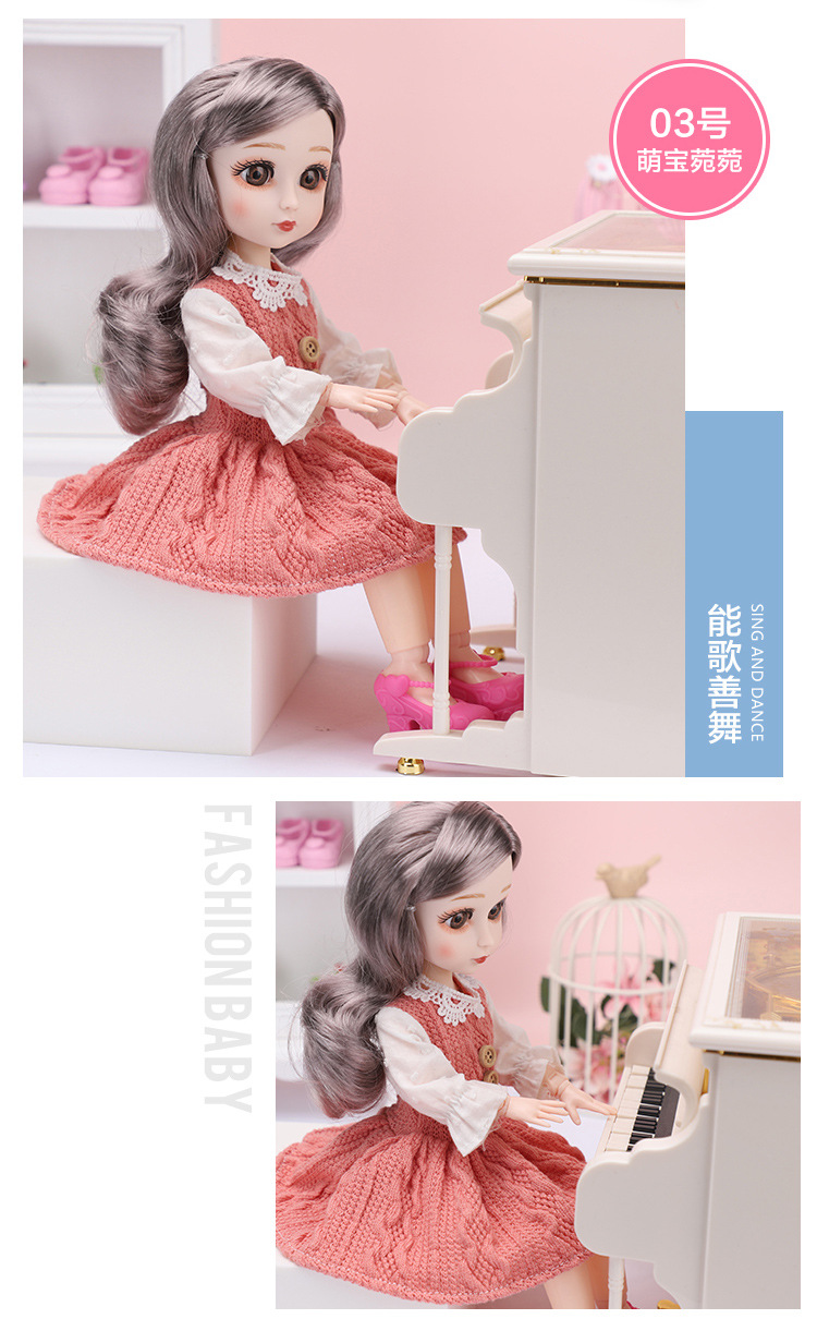 30 cm 6 minute Barbie doll Princess suit change joint BJD doll dress little girl gift