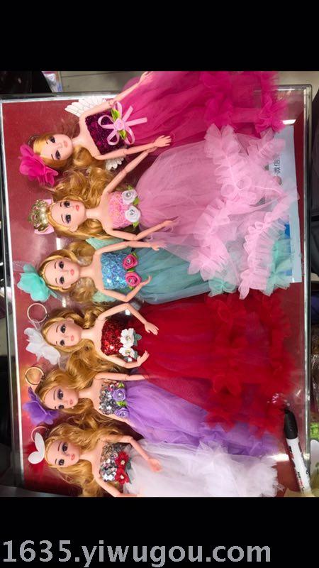 Wedding dress 30 cm barbie 3D true eyes, joint movement