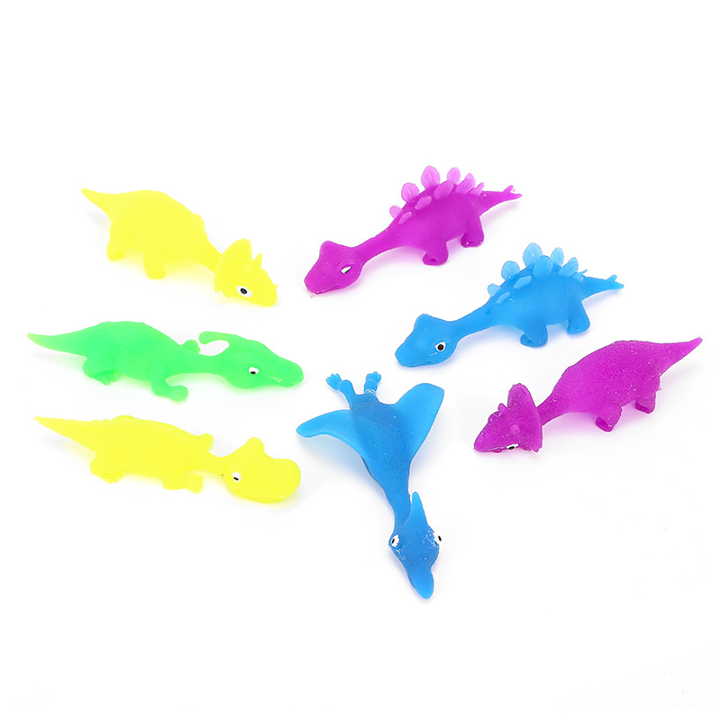 Tiktok Hot Catapult Dinosaur Creative Dinosaur Finger Flipping Decompression Toy TPR Soft Rubber Finger Slingshot Decompression