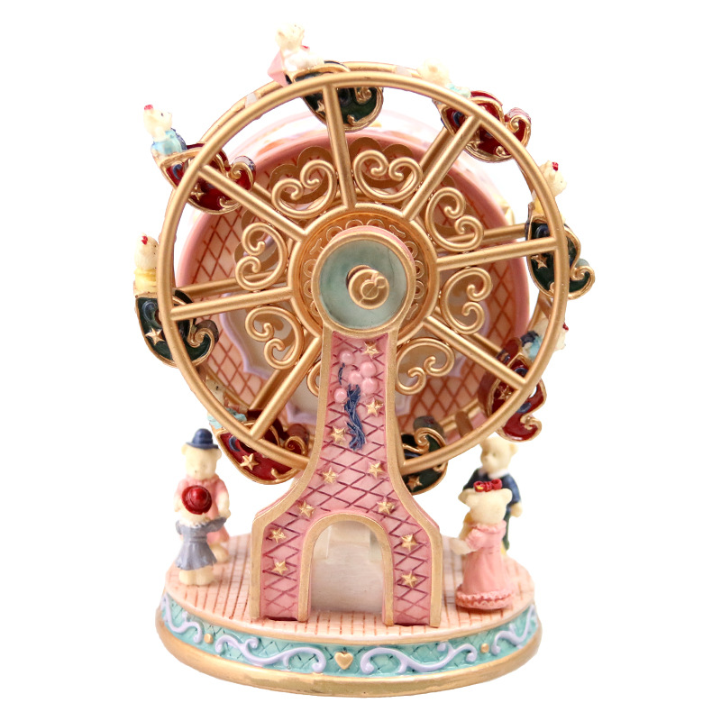 Wholesale Ferris Wheel Bear Music Box Rotating Music Box Send Girls Birthday Gifts Creative Ornaments One Piece Dropshipping