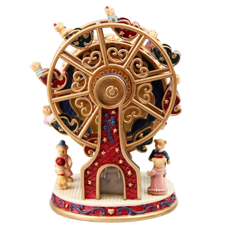 Wholesale Ferris Wheel Bear Music Box Rotating Music Box Send Girls Birthday Gifts Creative Ornaments One Piece Dropshipping