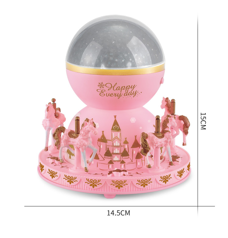 Light Projection Carousel Music Box Music Box Cake Decorative Ornaments Children's Birthday Gifts Holiday Decoration Light Projection Carousel Music Box Music Box Cake Decorative Ornaments Children's Birthday Gifts Holiday Decoration