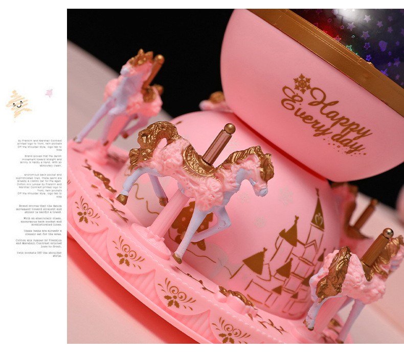 Creative Sky City Carousel Projection Lamp Music Box inside to outside Music Box Romantic Star Light Toy Creative Sky City Carousel Projection Lamp Music Box inside to outside Music Box Romantic Star Light Toy