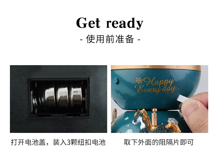 Carousel Music Box Birthday Cake Decoration Girls' Toy Music Box Dessert Table Scene Decoration Ornaments