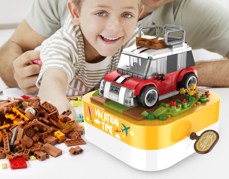 Jiaqi Building Blocks Music Box Creative Decoration Assembly Street View Building Blocks Christmas Holiday Gift Valentine's Day Trendy Toys Jiaqi Building Blocks Music Box Creative Decoration Assembly Street View Building Blocks Christmas Holiday Gift Valentine's Day Trendy Toys
