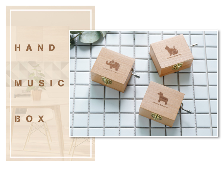 Wooden Hand Music Box Music Box Sky City Children's Birthday Gifts Girls Little Creative Gifts for Girlfriend
