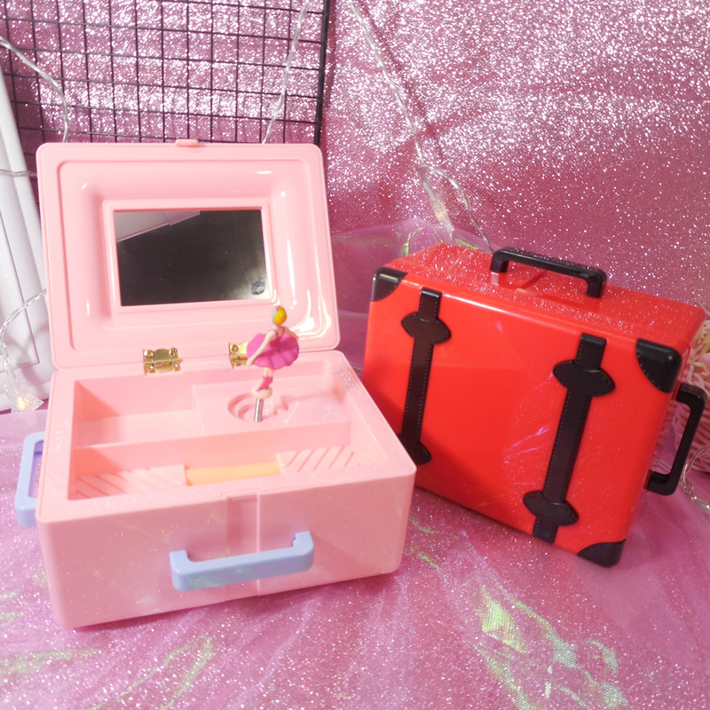 Retro girl heart birthday music box girls gift bestie girls children&#039;s suitcase music box