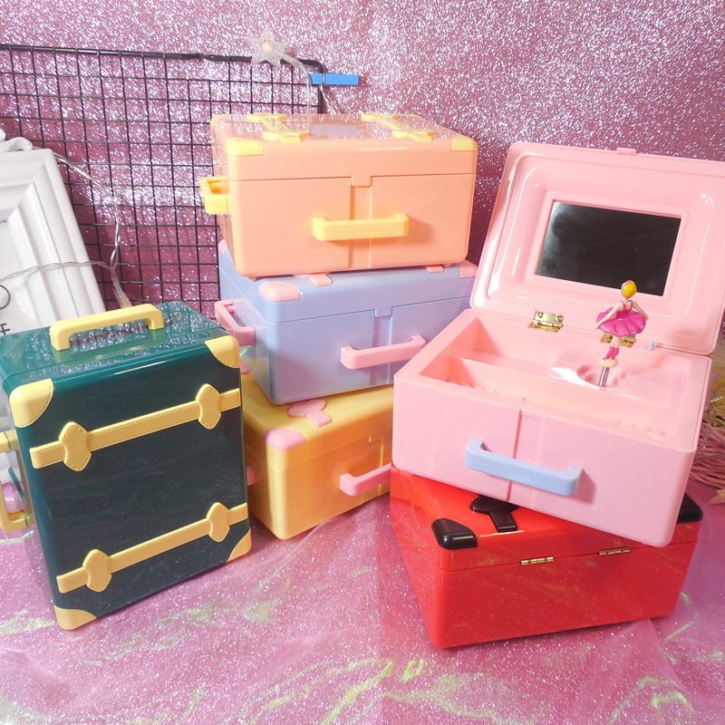 Retro girl heart birthday music box girls gift bestie girls children&#039;s suitcase music box