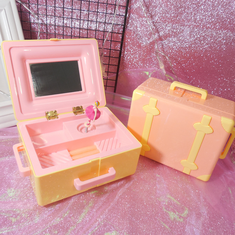 Retro girl heart birthday music box girls gift bestie girls children&#039;s suitcase music box
