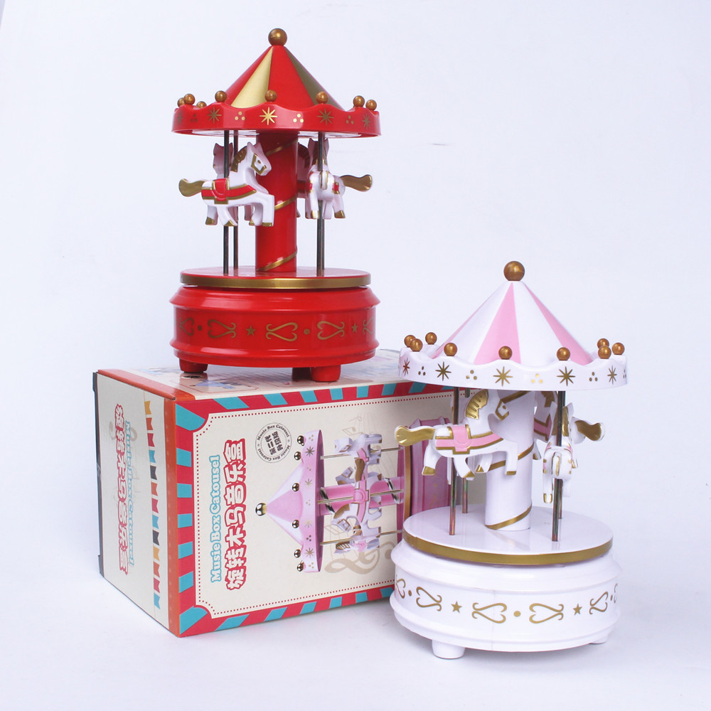 Carousel Birthday Cake Decoration Music Box Music Box Children&#039;s Toy Crafts Decoration Stall Hot Sale