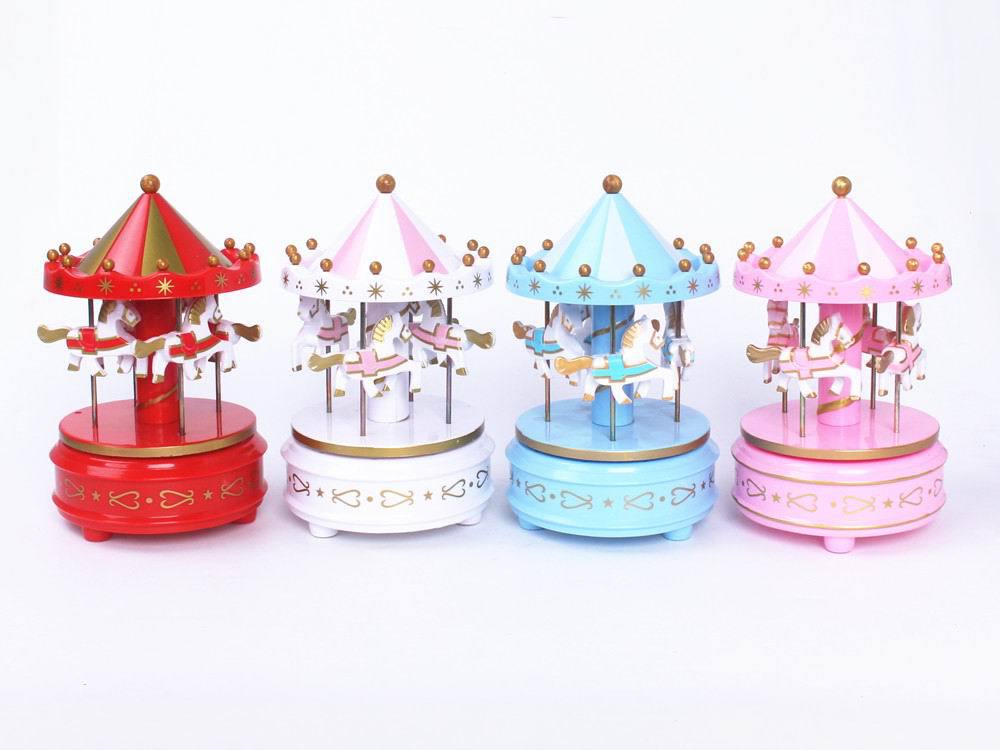 Carousel Birthday Cake Decoration Music Box Music Box Children's Toy Crafts Decoration Stall Hot Sale