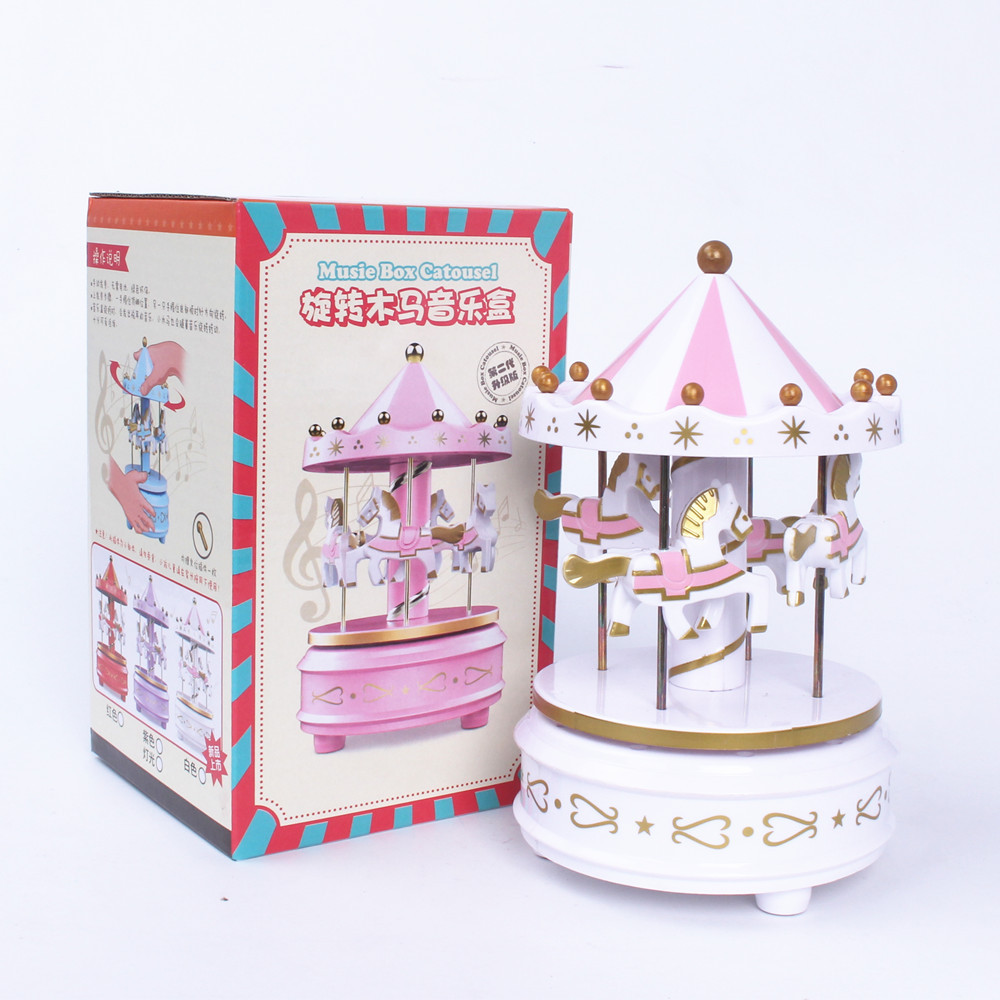 Carousel Birthday Cake Decoration Music Box Music Box Children&#039;s Toy Crafts Decoration Stall Hot Sale