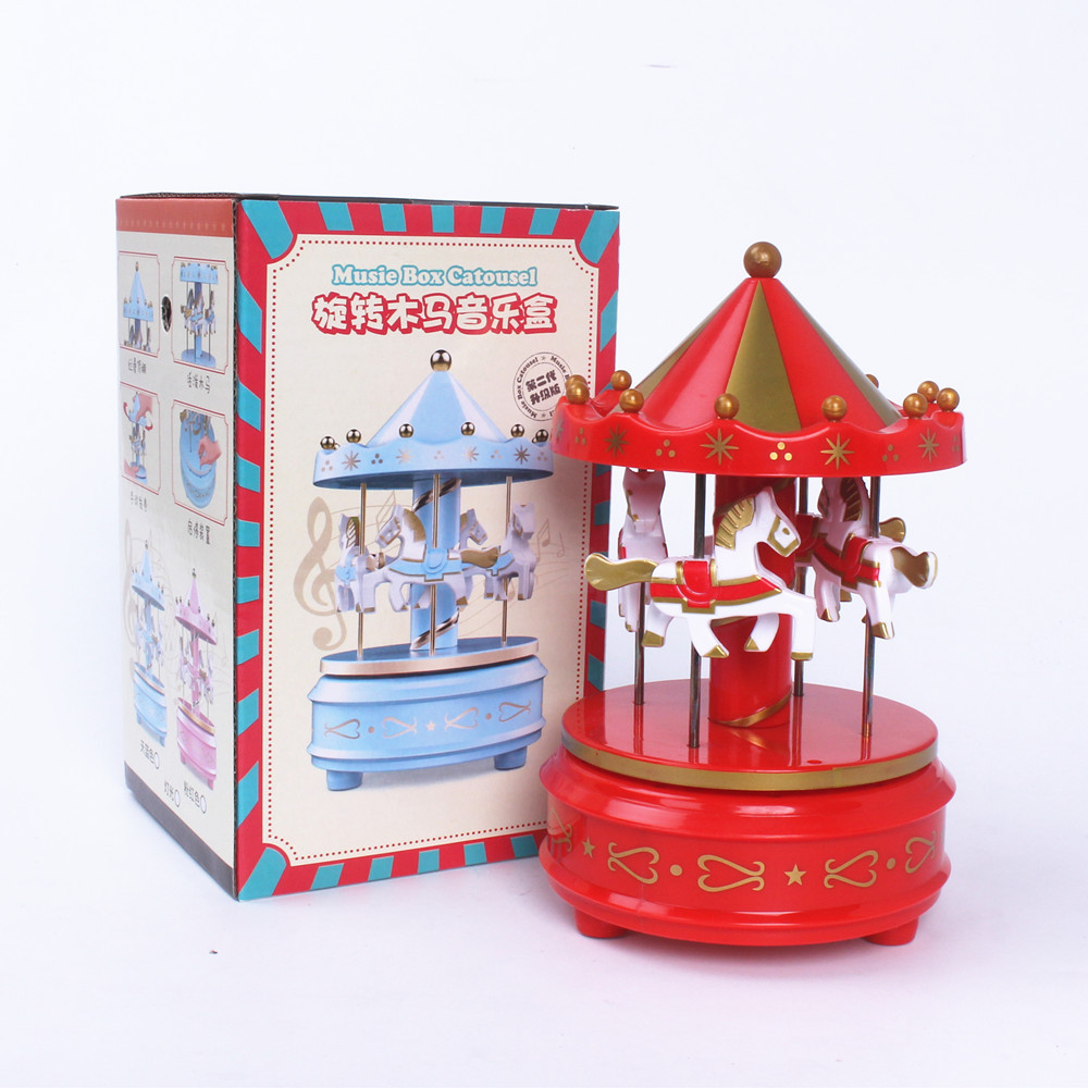 Carousel Birthday Cake Decoration Music Box Music Box Children's Toy Crafts Decoration Stall Hot Sale