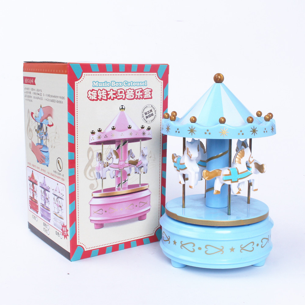 Carousel Birthday Cake Decoration Music Box Music Box Children's Toy Crafts Decoration Stall Hot Sale