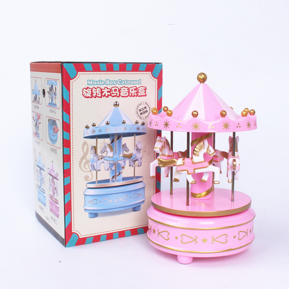 Carousel Birthday Cake Decoration Music Box Music Box Children's Toy Crafts Decoration Stall Hot Sale