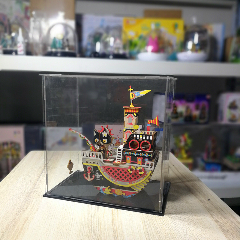 Robotime Pinkuyi Model Loz Toy Box DIY Cottage Music Box Art House Dust Cover Customized Acrylic Cutting Robotime Pinkuyi Model Loz Toy Box DIY Cottage Music Box Art House Dust Cover Customized Acrylic Cutting