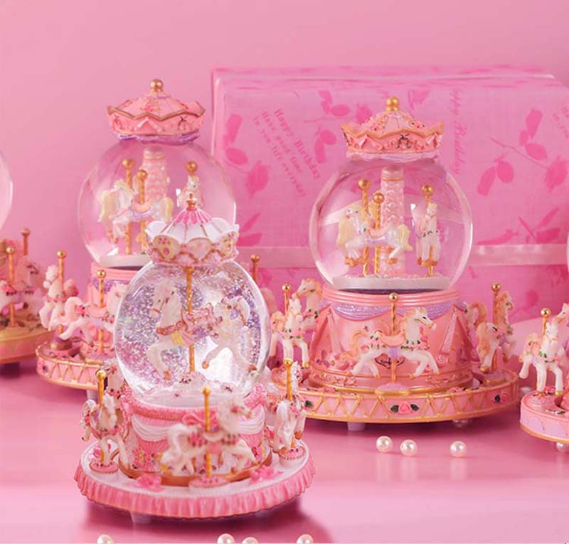Carousel Crystal Ball Music Box Music Box Children&#039;s Day Female Birthday Present One Piece Dropshipping First-Hand Supply