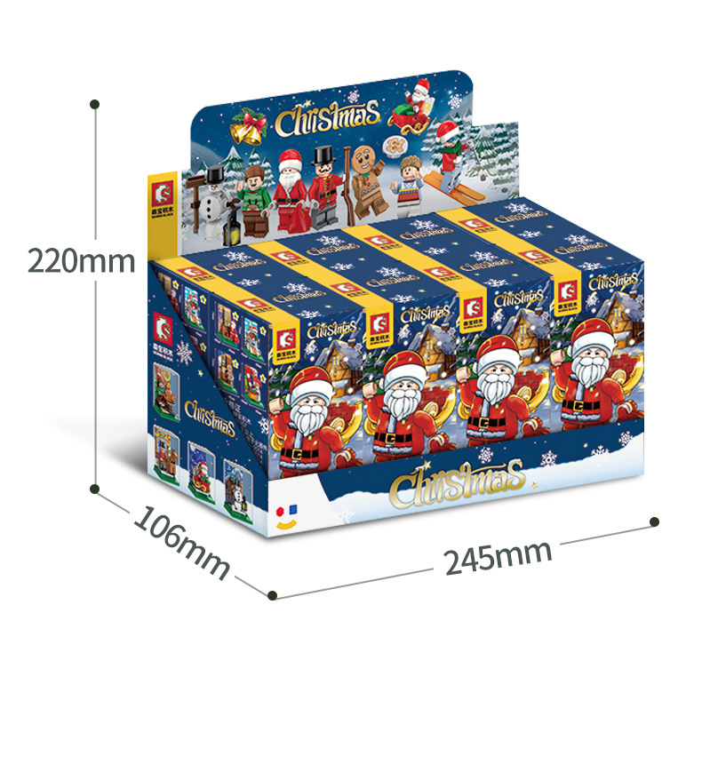 Baby SEMP Christmas Tree Compatible with Lego Light Street View Music Box Assembling Building Blocks Children's Toys Holiday Gifts Wholesale