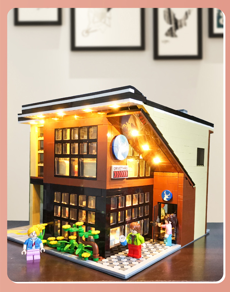 Baby SEMP Christmas Tree Compatible with Lego Light Street View Music Box Assembling Building Blocks Children's Toys Holiday Gifts Wholesale
