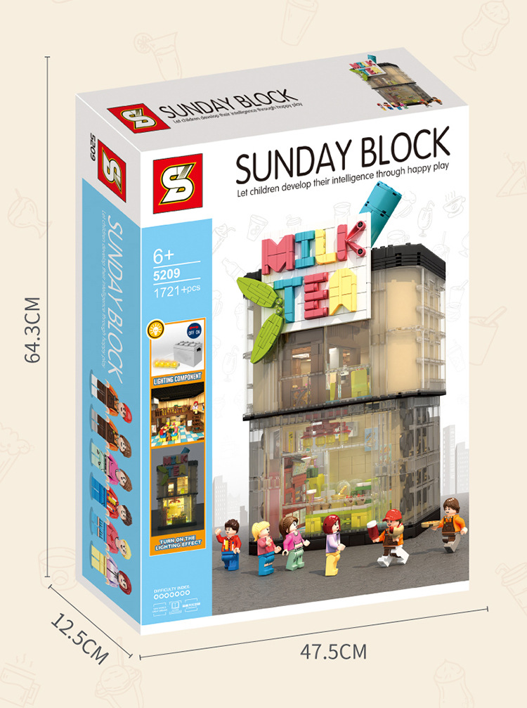 Baby SEMP Christmas Tree Compatible with Lego Light Street View Music Box Assembling Building Blocks Children's Toys Holiday Gifts Wholesale
