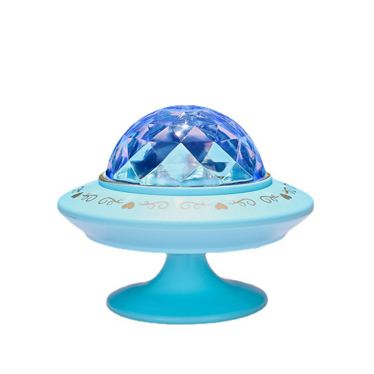 Romantic Starry SkyProjection Music Box Led Atmosphere UFO Music Box Cake Decorative Ornaments Children&#039;s Birthday Gifts
