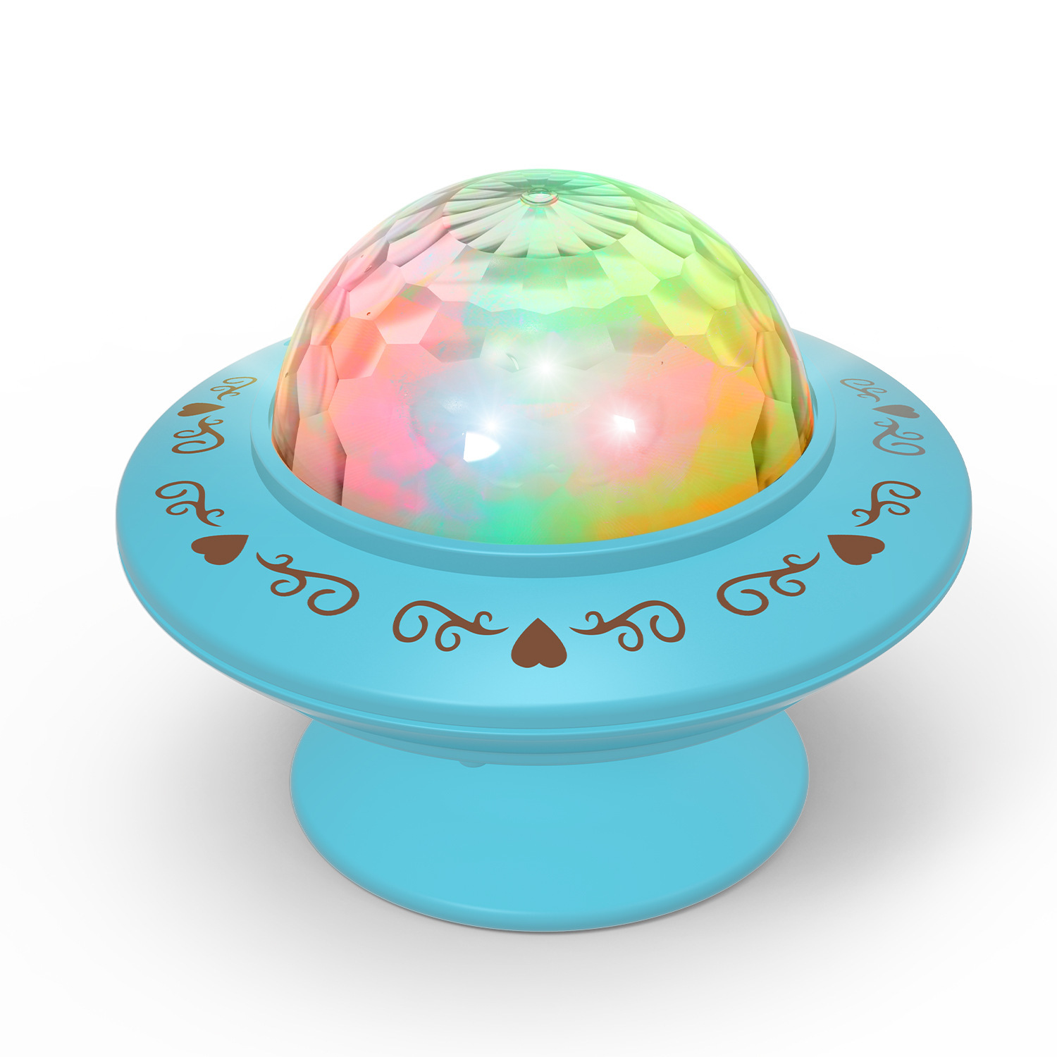 Romantic Starry SkyProjection Music Box Led Atmosphere UFO Music Box Cake Decorative Ornaments Children&#039;s Birthday Gifts