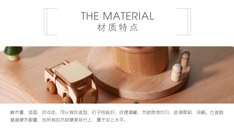 Customizable Logo Factory Direct Sales Beech Crafts Handmade Pizza Leaning Tower Music Box Music Box Small Music Bell