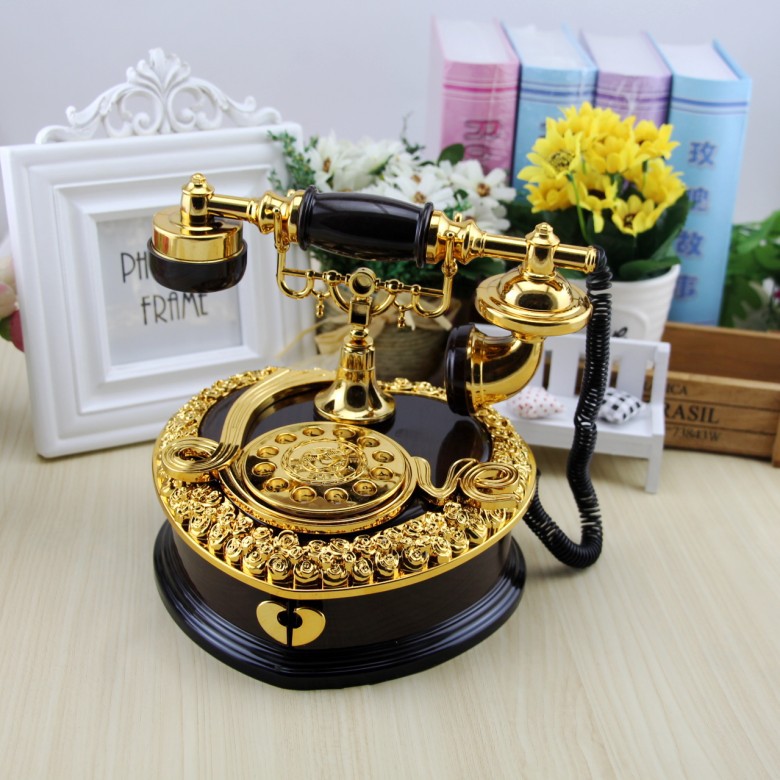 Yl2031 Heart-Shaped Telephone Music Box Creative Eight-Tone Jewelry Box Home Decoration Gift One Piece Dropshipping