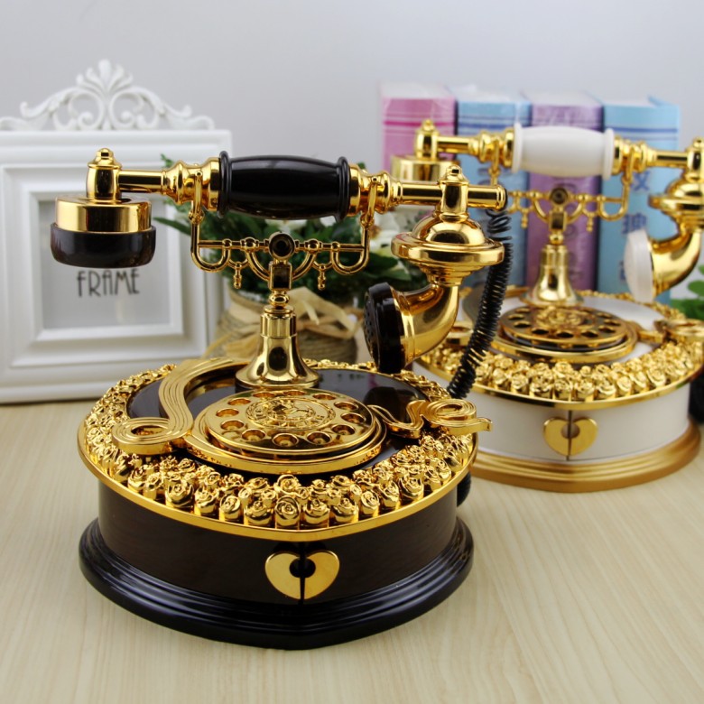 Yl2031 Heart-Shaped Telephone Music Box Creative Eight-Tone Jewelry Box Home Decoration Gift One Piece Dropshipping