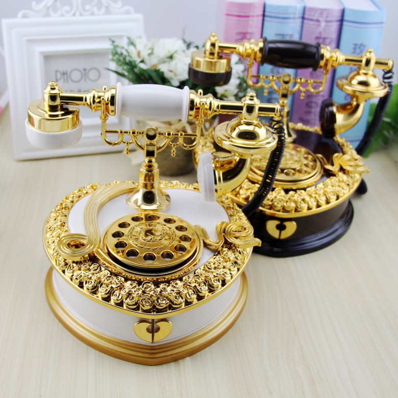 Yl2031 Heart-Shaped Telephone Music Box Creative Eight-Tone Jewelry Box Home Decoration Gift One Piece Dropshipping