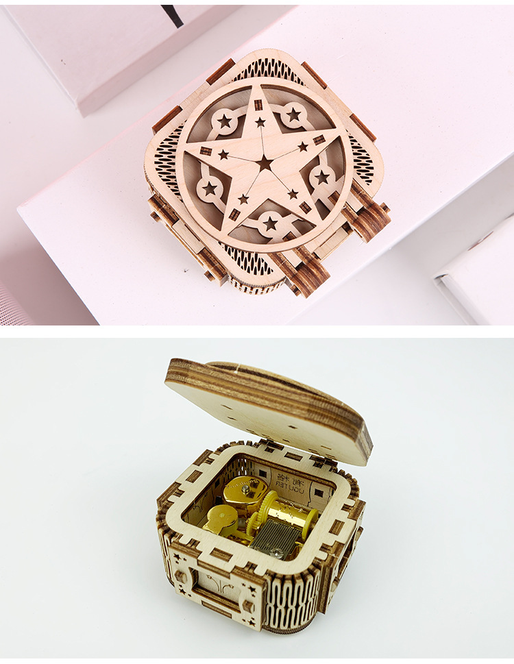 Youge Uguter Star Music Box T703 Wooden Assembled Music Box Creative Gift