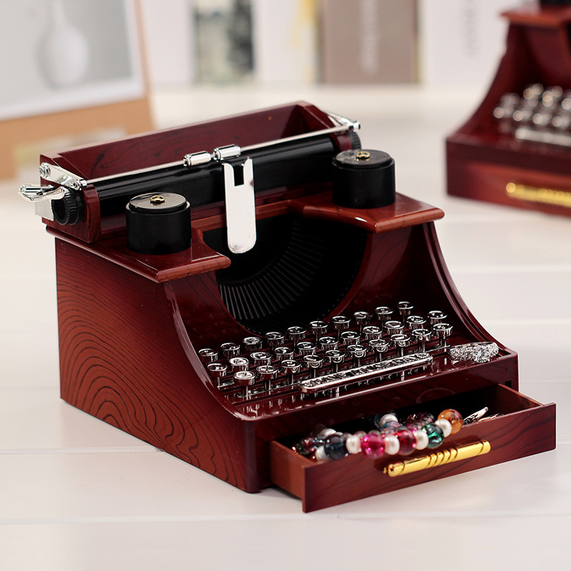 Mini vintage typewriter Music Box Phonograph music box piano music box
