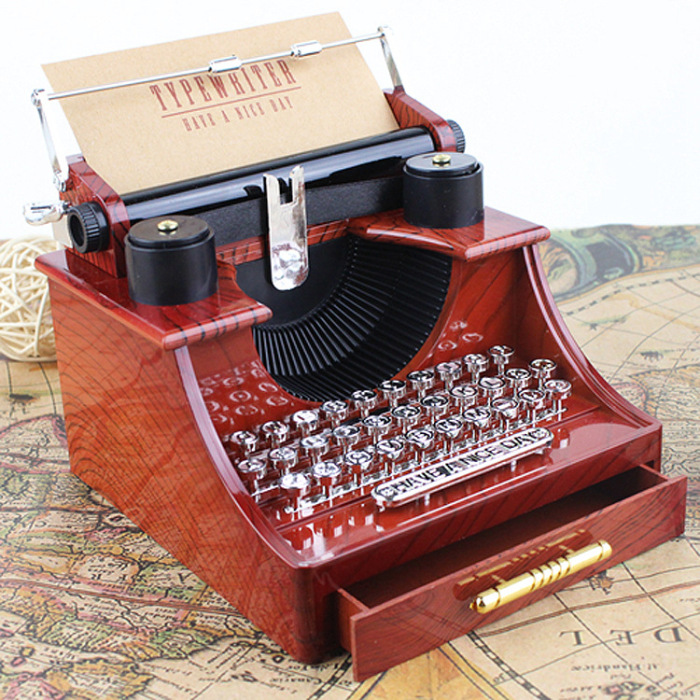 Mini vintage typewriter Music Box Phonograph music box piano music box