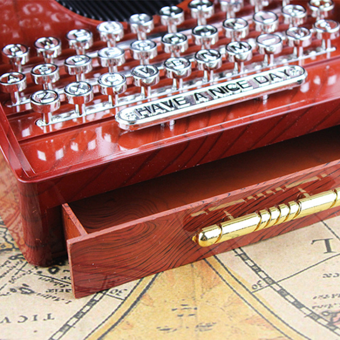 Mini vintage typewriter Music Box Phonograph music box piano music box