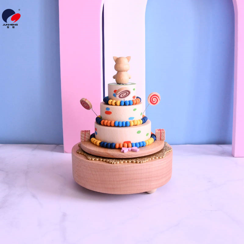 Cat&#039;s Sky City Wooden Music Box Clockwork Music Box Birthday Gift Gift for Bestie Girls Rotating Cute