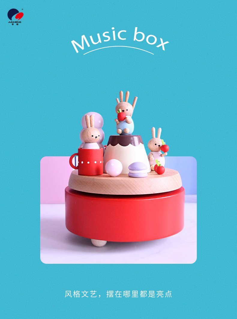 Cat's Sky City Wooden Music Box Clockwork Music Box Birthday Gift Gift for Bestie Girls Rotating Cute Cat's Sky City Wooden Music Box Clockwork Music Box Birthday Gift Gift for Bestie Girls Rotating Cute