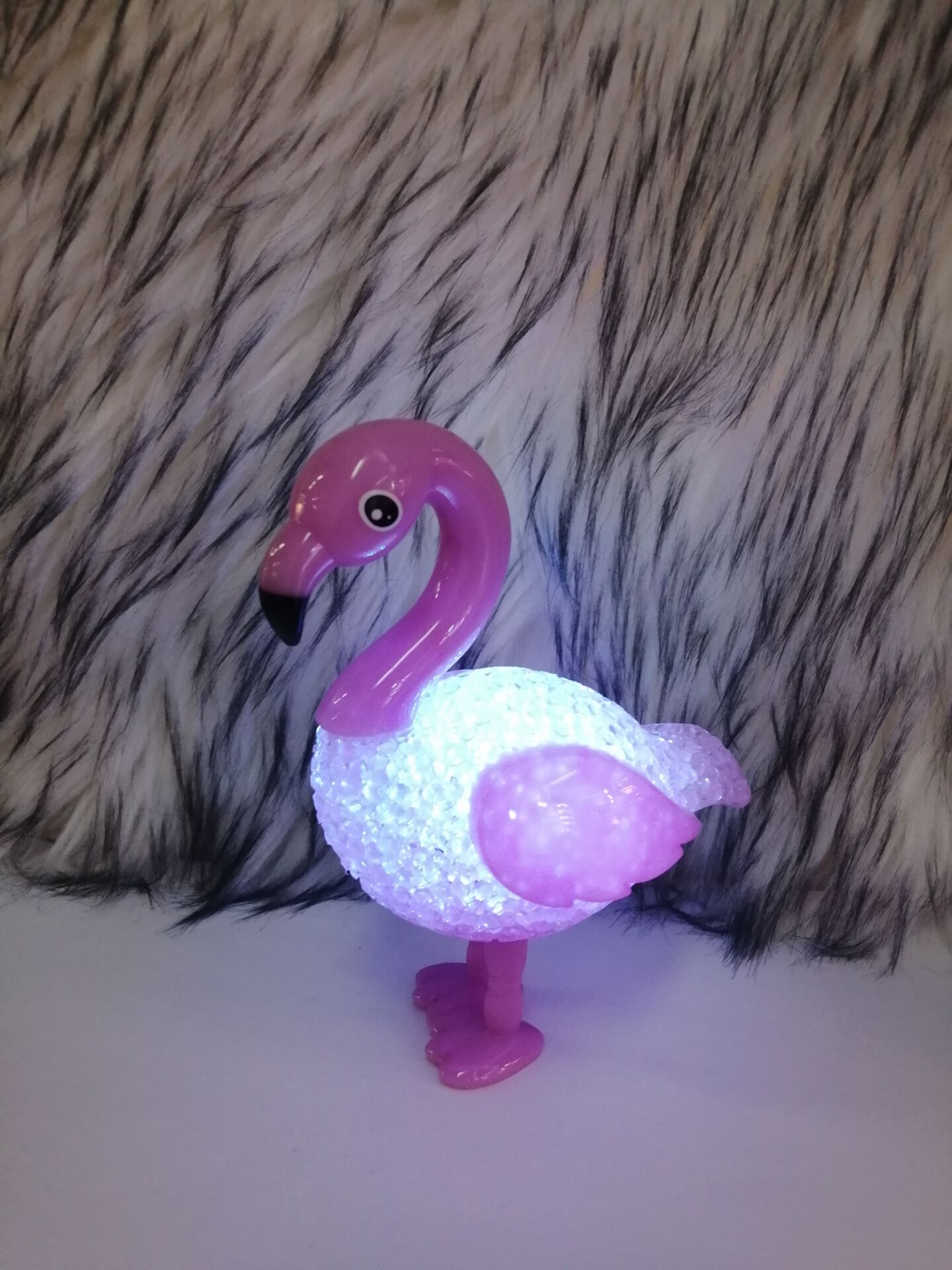 Flamingo cartoon animal colorful crystal pellet lamp LED rice lamp gift pendant creative gift Flamingo cartoon animal colorful crystal pellet lamp LED rice lamp gift pendant creative gift