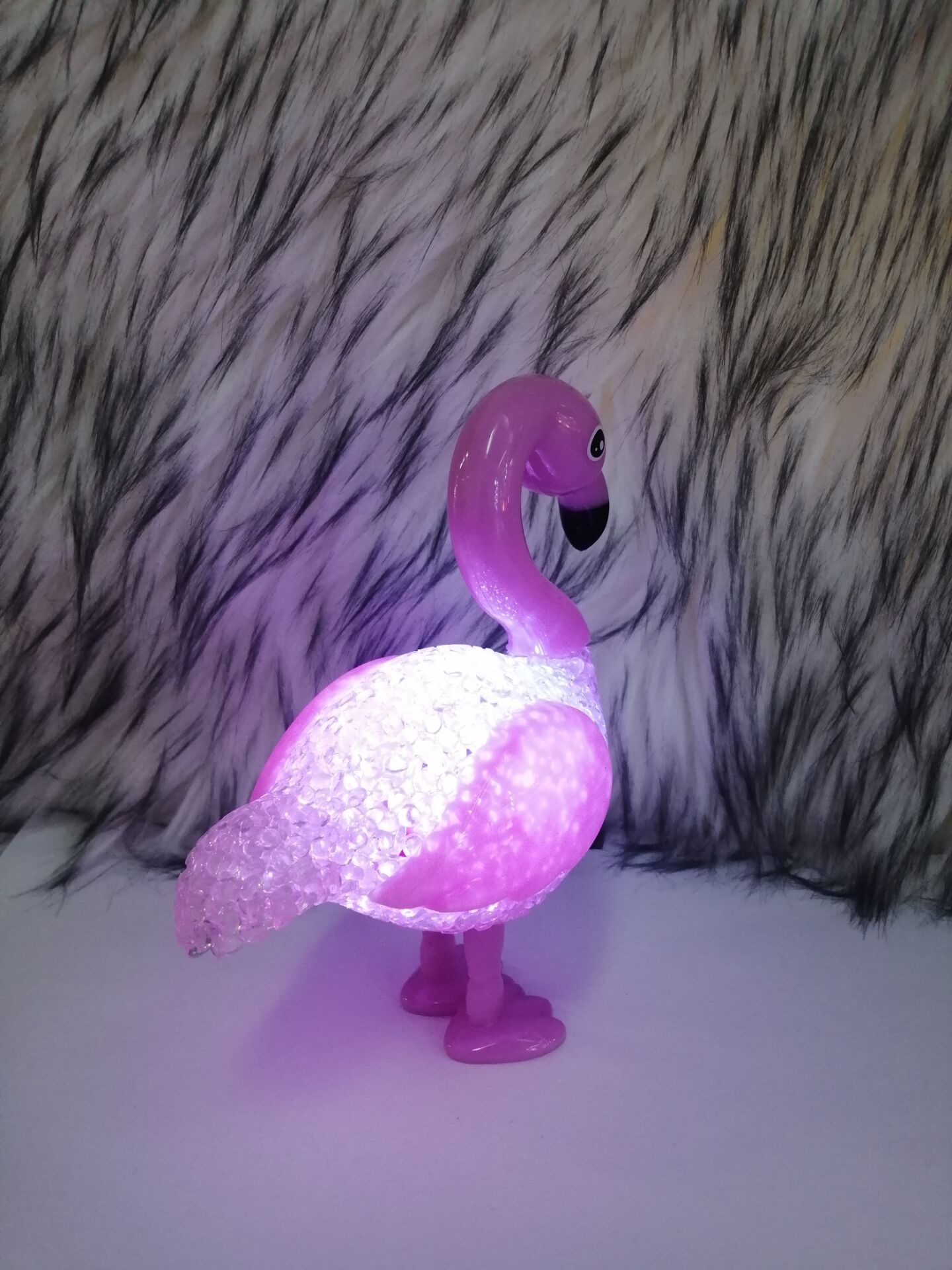 Flamingo cartoon animal colorful crystal pellet lamp LED rice lamp gift pendant creative gift