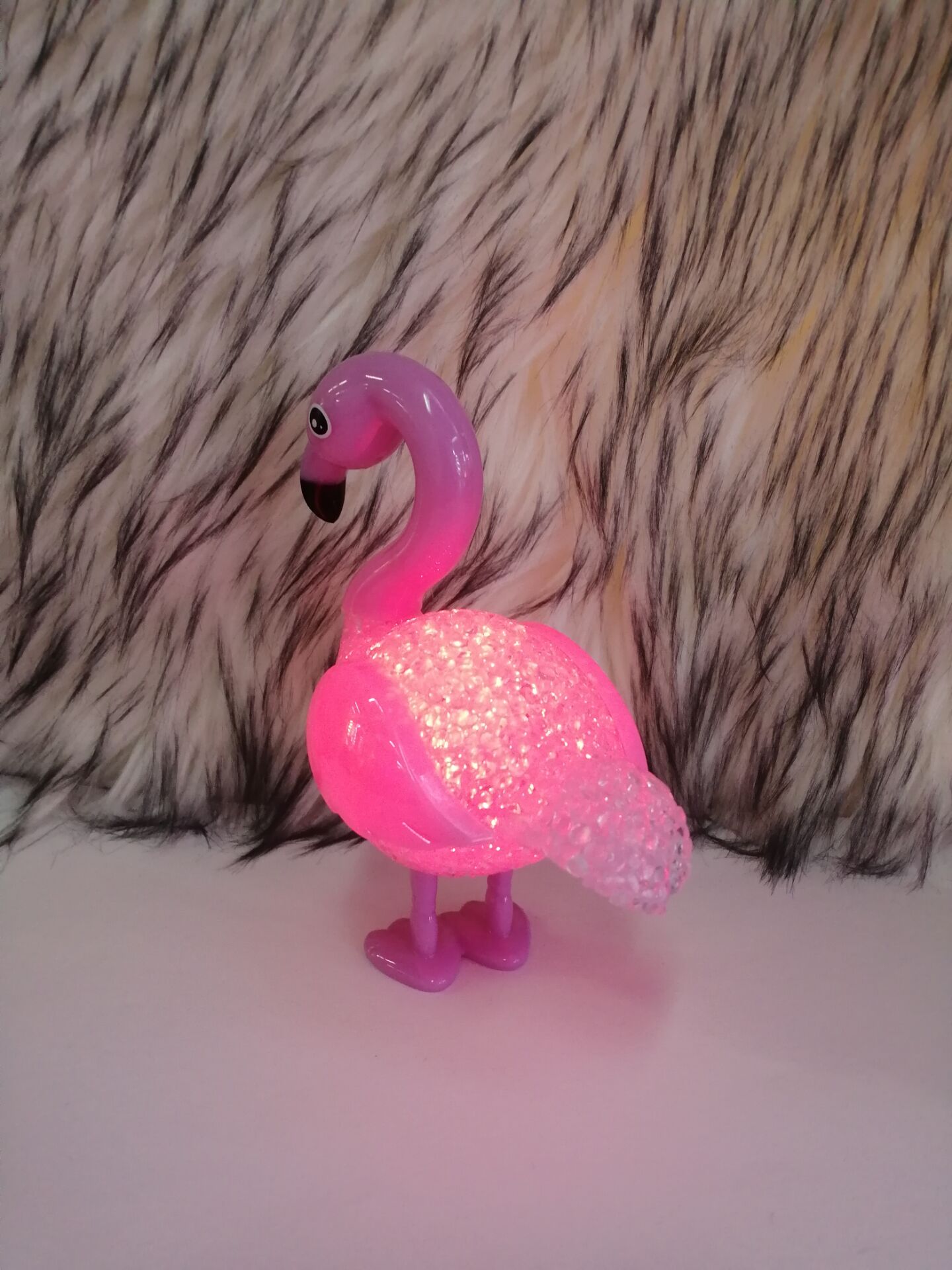 Flamingo cartoon animal colorful crystal pellet lamp LED rice lamp gift pendant creative gift Flamingo cartoon animal colorful crystal pellet lamp LED rice lamp gift pendant creative gift