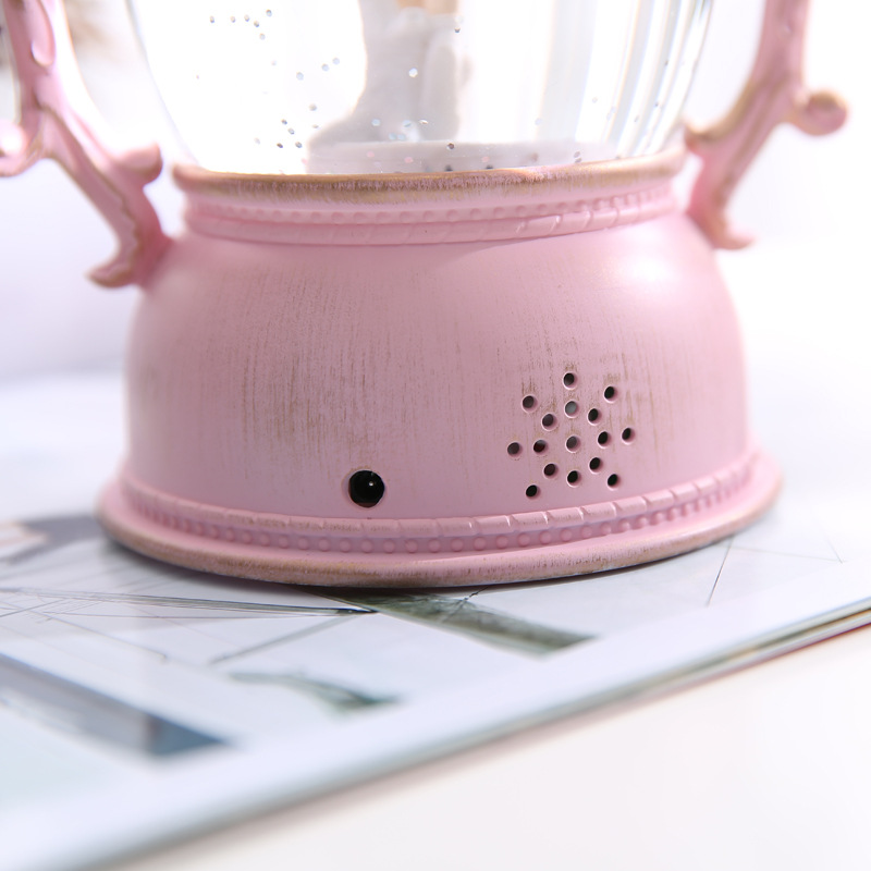 WJL-901A Oval Barn Lantern Led Night Light Crystal Storm Lantern Crystal Ball Music Box Xuyuan Crystal Storm Lantern