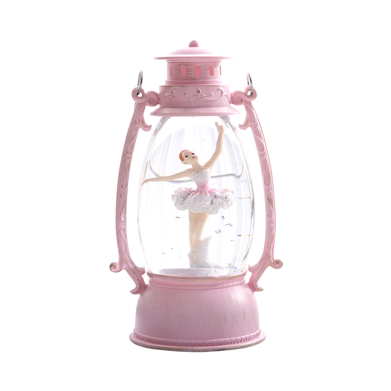 WJL-901A Oval Barn Lantern Led Night Light Crystal Storm Lantern Crystal Ball Music Box Xuyuan Crystal Storm Lantern