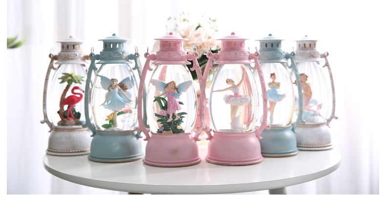 WJL-901A Oval Barn Lantern Led Night Light Crystal Storm Lantern Crystal Ball Music Box Xuyuan Crystal Storm Lantern